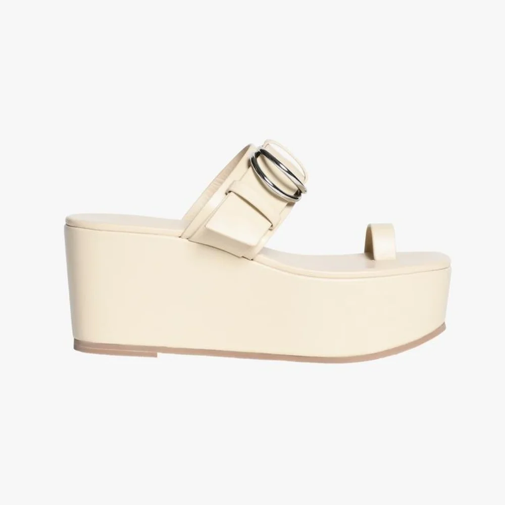 Zara Spiral Limited Edition Collection Leather Wedge Sandals NWT